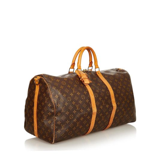 Louis Vuitton Monogram Keepall Bandouliere 55 (SHG-25215)