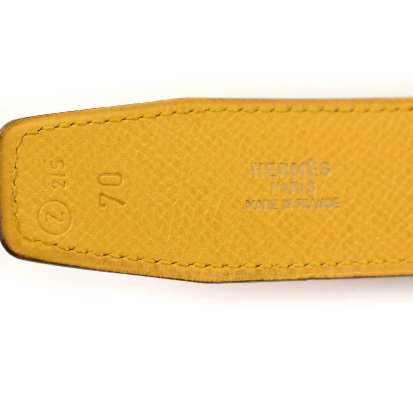 HERMES: Red/Golden Yellow Reversible Leather & 