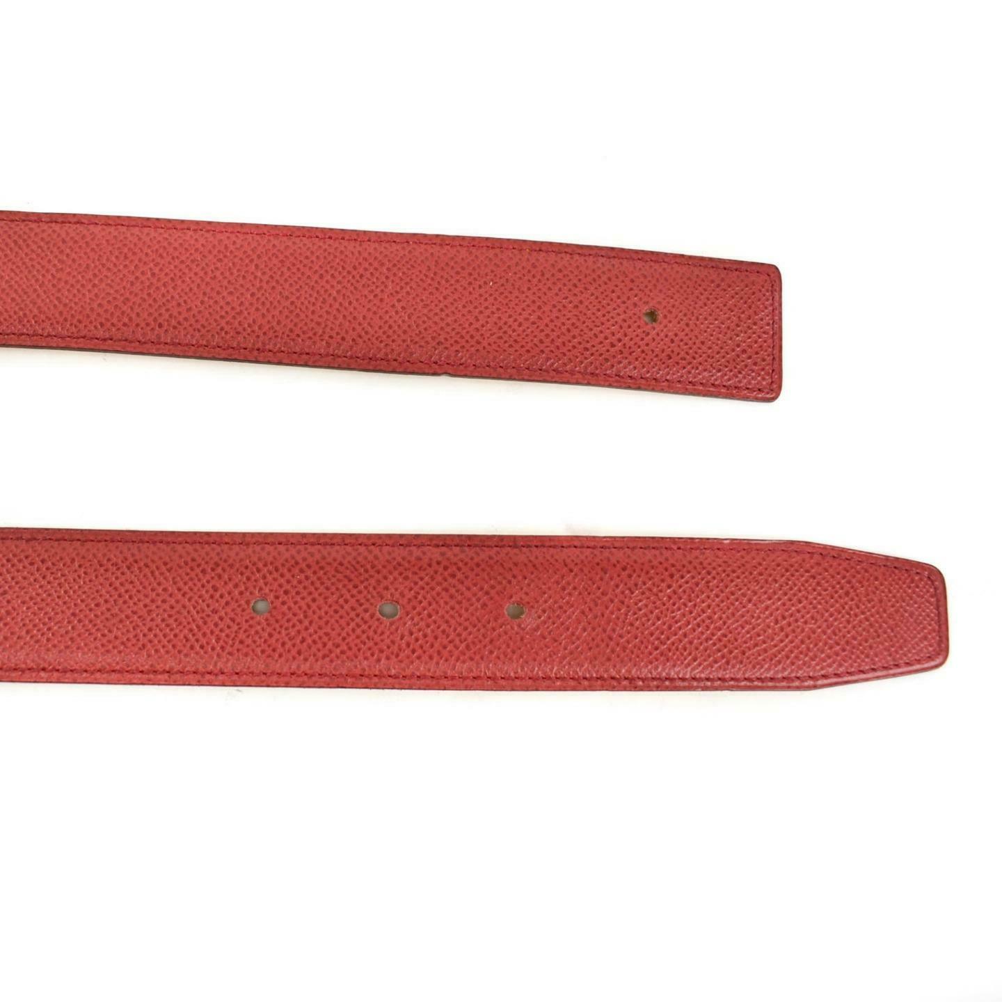 HERMES: Red/Golden Yellow Reversible Leather & 