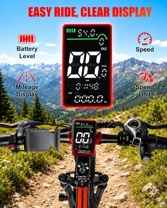 Electric Bike for Adults, 26" Fat Tire Ebikes, 48V 15Ah|20Ah
