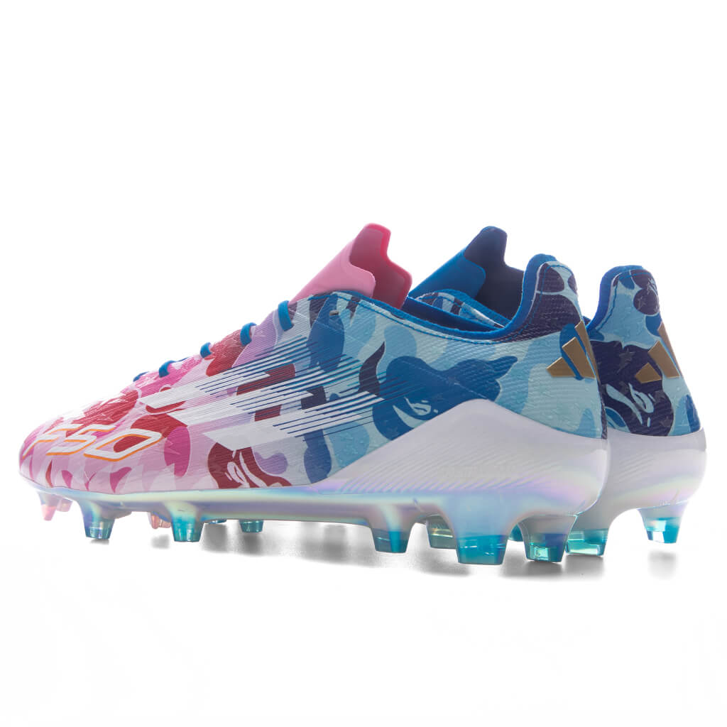 Adidas x BAPE F50 Elite Firm Ground Cleats - Clear Pink/Cloud White/Icey Blue