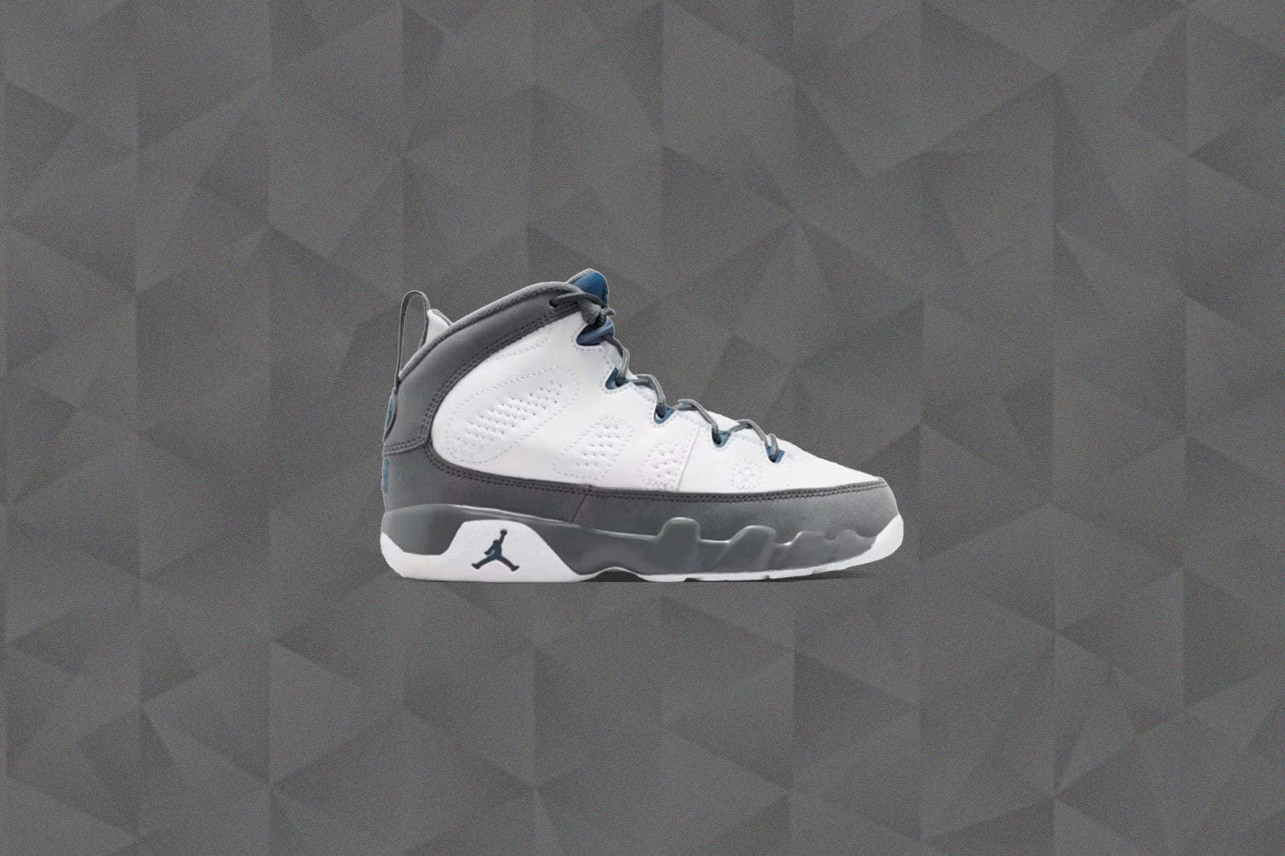 Air Jordan 9 Retro 'Flint Grey' (PS) - White/French Blue/Flint Grey