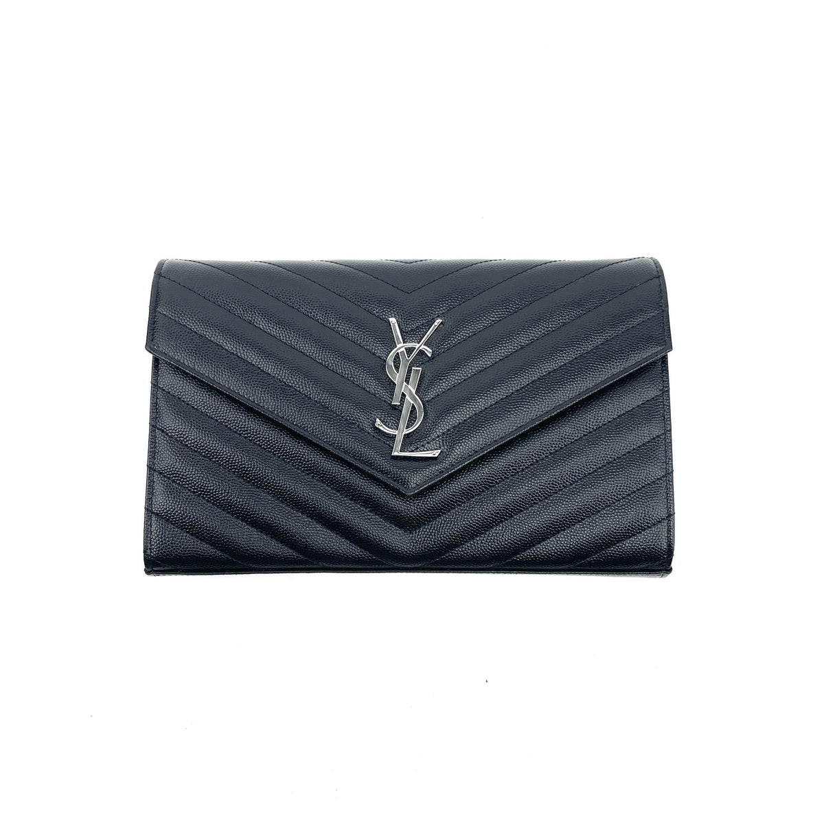 SAINT LAURENT Matelassé Envelope Wallet On Chain