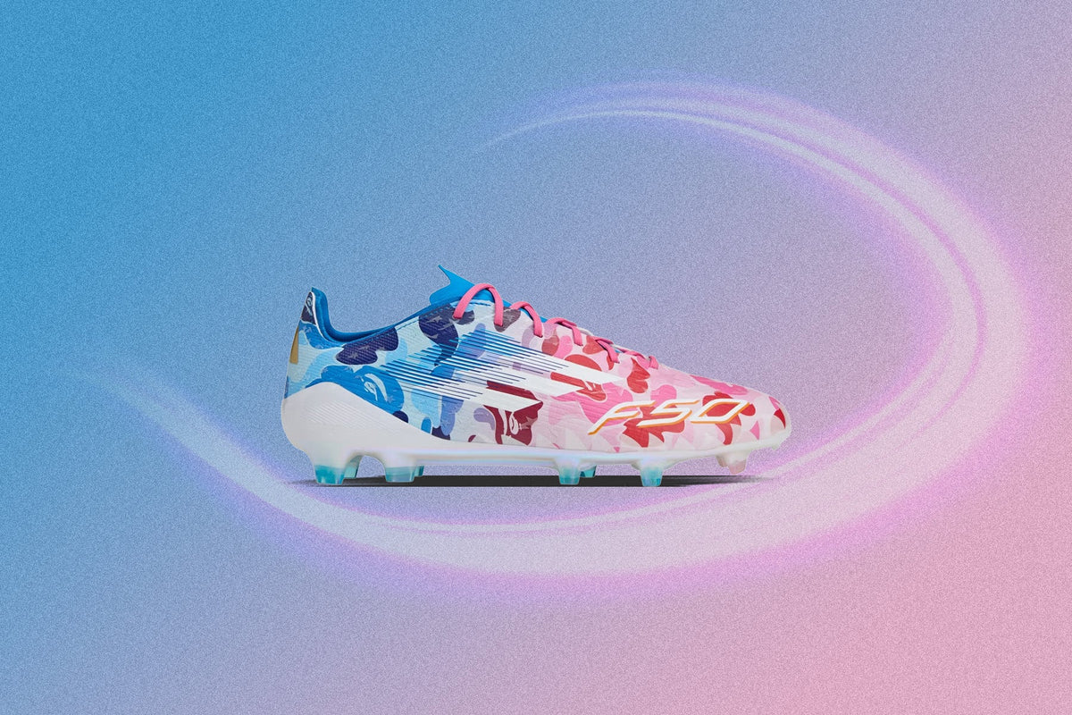 Adidas x BAPE F50 Elite Firm Ground Cleats - Clear Pink/Cloud White/Icey Blue