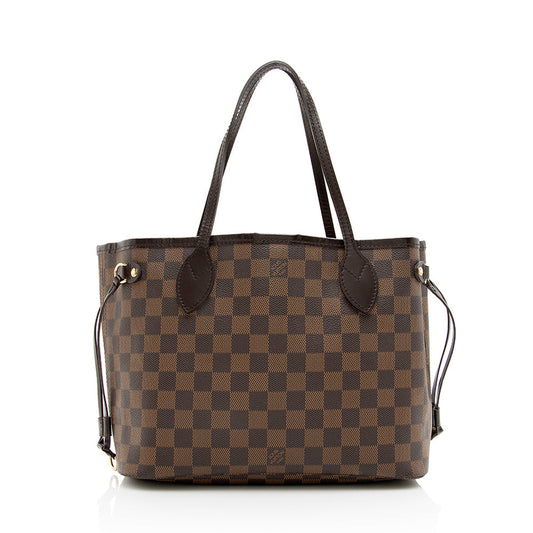 Louis Vuitton Damier Ebene Neverfull PM Tote (SHF-18296)