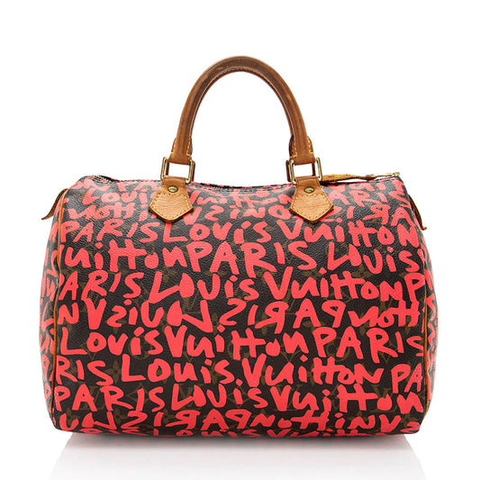 Louis Vuitton Limited Edition Monogram Graffiti Speedy 30 Satchel (SHF-18313)