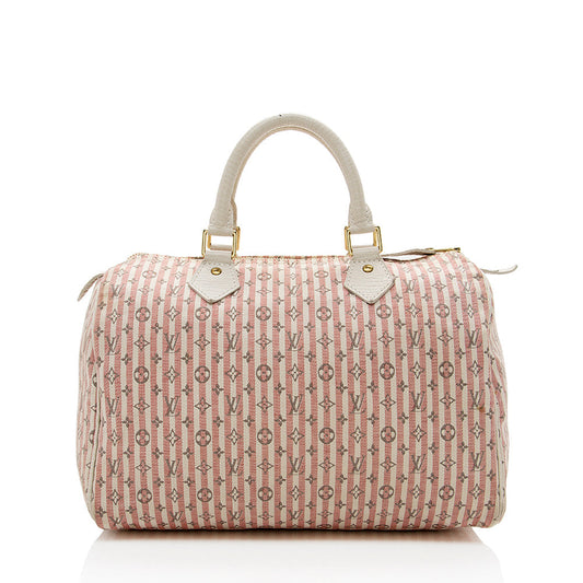 Louis Vuitton Monogram Mini Lin Croisette Speedy 30 Satchel (SHF-13784)