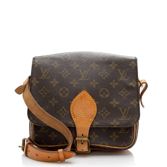 Louis Vuitton Vintage Monogram Canvas Cartouchiere MM Shoulder Bag (SHF-16667)