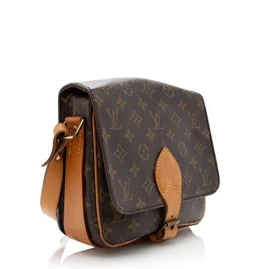 Louis Vuitton Vintage Monogram Canvas Cartouchiere MM Shoulder Bag (SHF-16667)