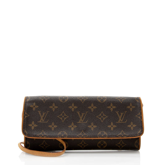 Louis Vuitton Vintage Monogram Canvas Pochette Twin GM Shoulder Bag (SHF-18466)