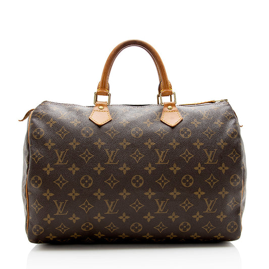 Louis Vuitton Vintage Monogram Canvas Speedy 35 Satchel (SHF-15810)