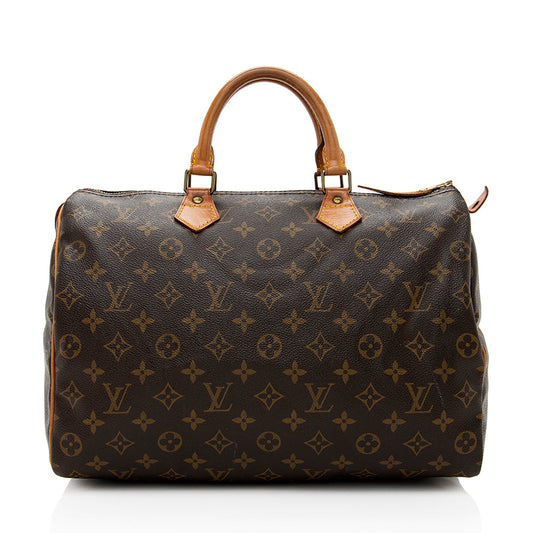 Louis Vuitton Vintage Monogram Canvas Speedy 35 Satchel (SHF-18363)