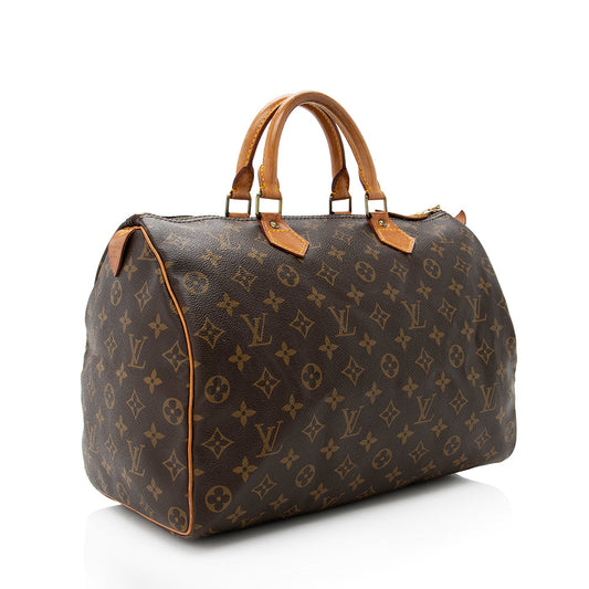 Louis Vuitton Vintage Monogram Canvas Speedy 35 Satchel (SHF-18363)