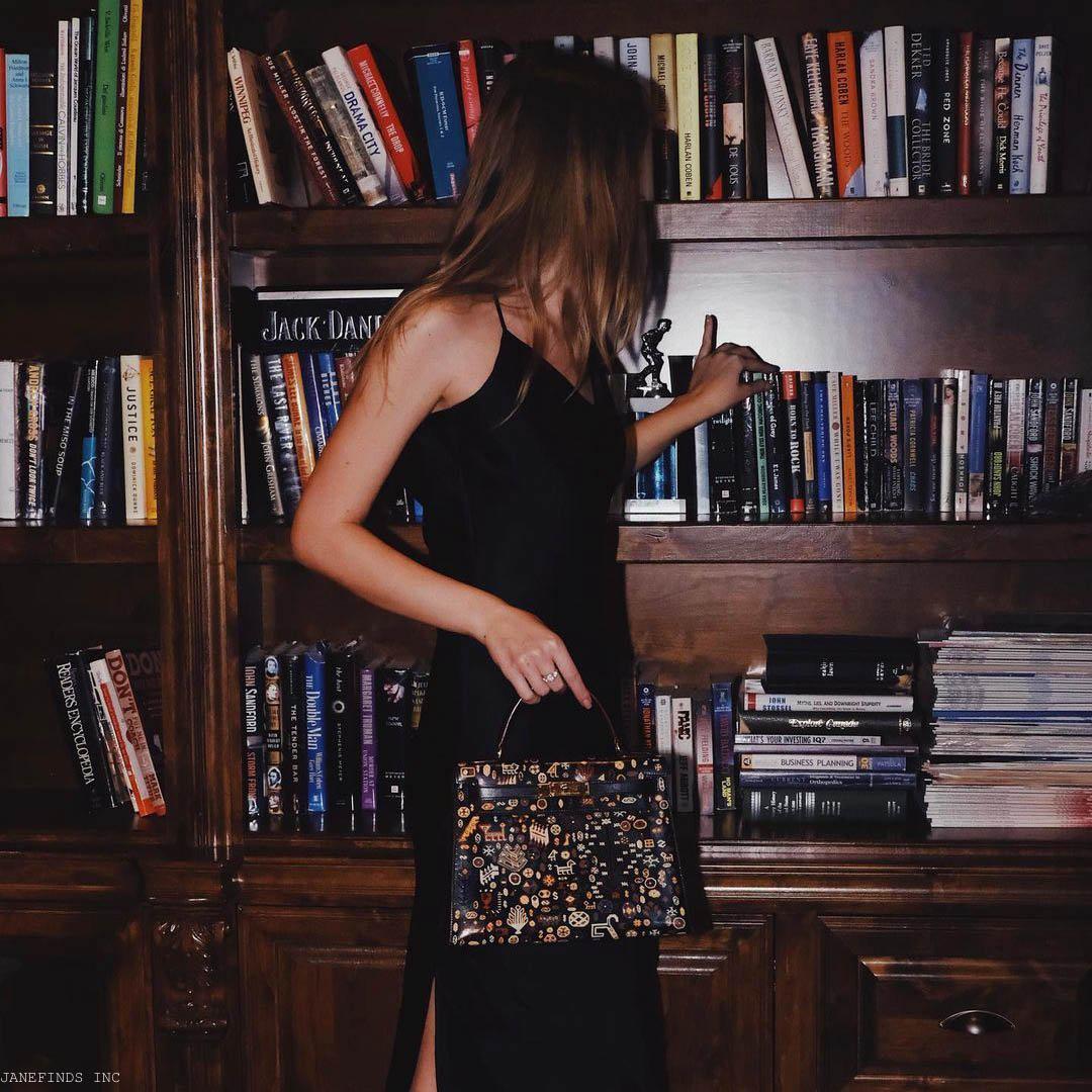 Vintage Hermes Kelly 28 Sellier Black Box Painted 