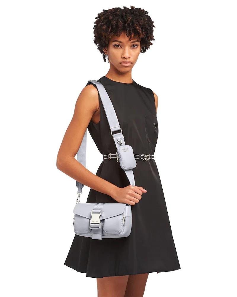 Prada Pocket Nylon and Brushed Leather Bag